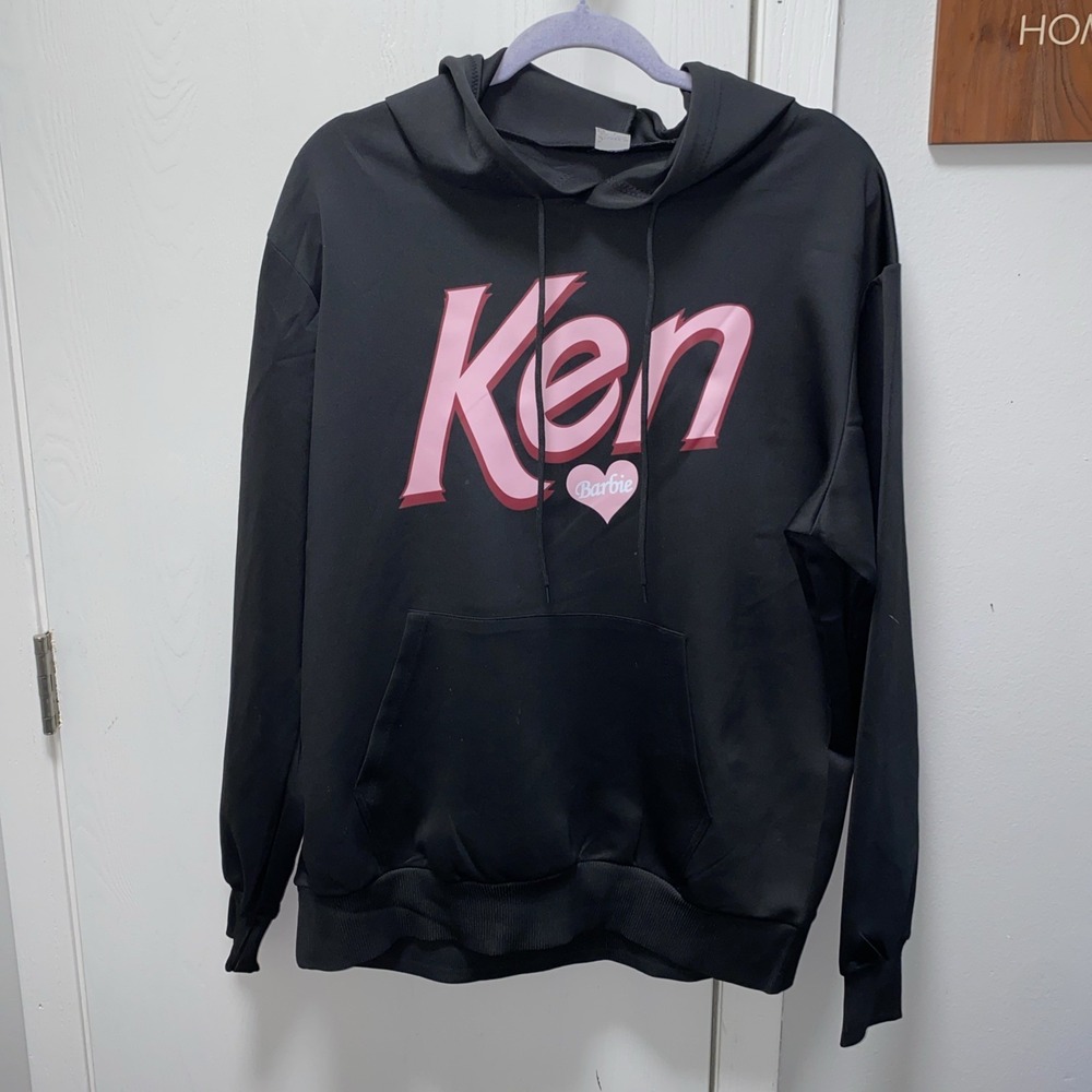 Ken And Barbie Doll Cute Black Men's‎ Hoodie Large Heart Valentines